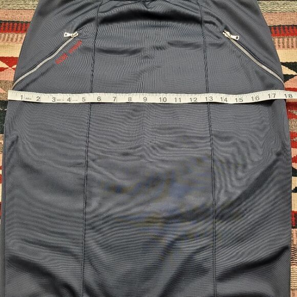 Acne Studios Clementina Pencil Skirt Size M in Dark Navy Elastic Waist Fleece - Picture 7 of 9